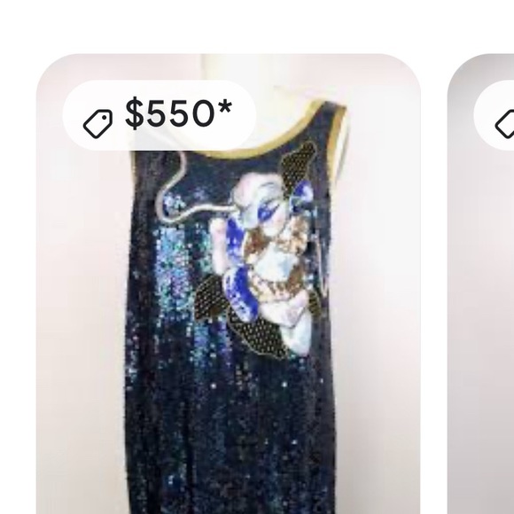 Vintage Gatsby Fringed Roaring 20s Sequin Dress | BLACK | Lillie Rubin | L | EVC - Picture 11 of 13